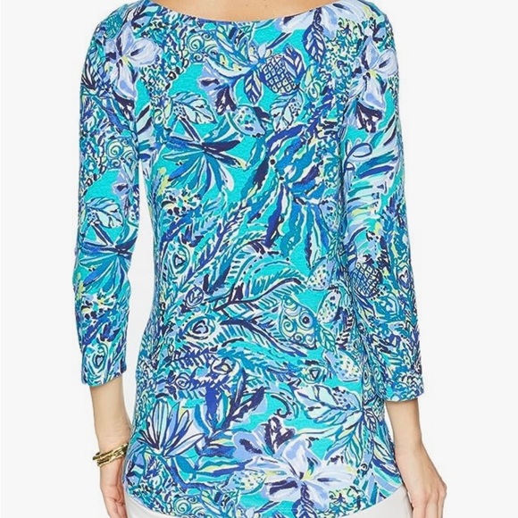 NWT - Lilly Pulitzer Maci Top in Bennett Blue Sneak A Beak - XXS - Picture 2 of 4